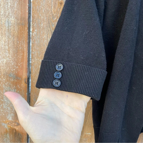 89th & MADISON Women’s Cropped Black Open Front Sweater 3/4 Sleeve Size Small - Picture 4 of 10